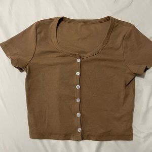 Brown cropped top
